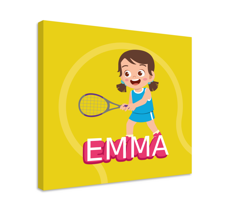 Floral canvas wall art tennis girl emma - TenStickers