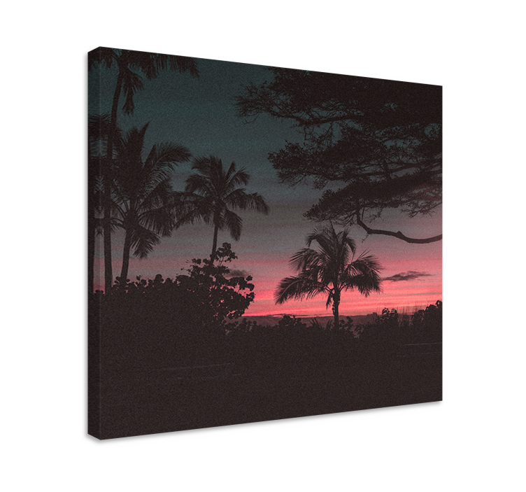 Tropical sunset vibes landscape canvas - TenStickers