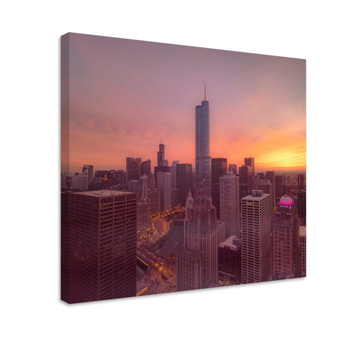 New York sunset  city canvas prints - TenStickers