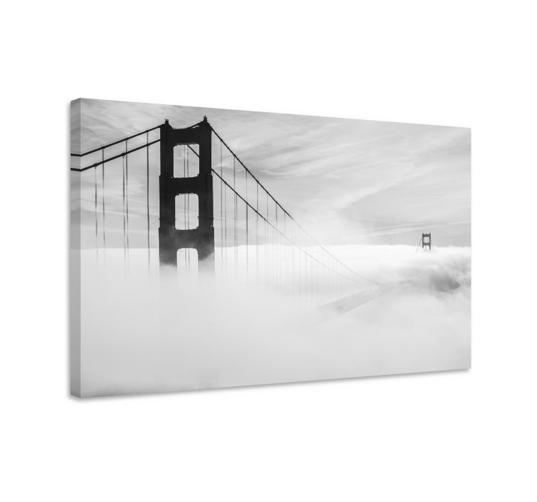 3d bridge on a foggy day 3D canvas prints - TenStickers