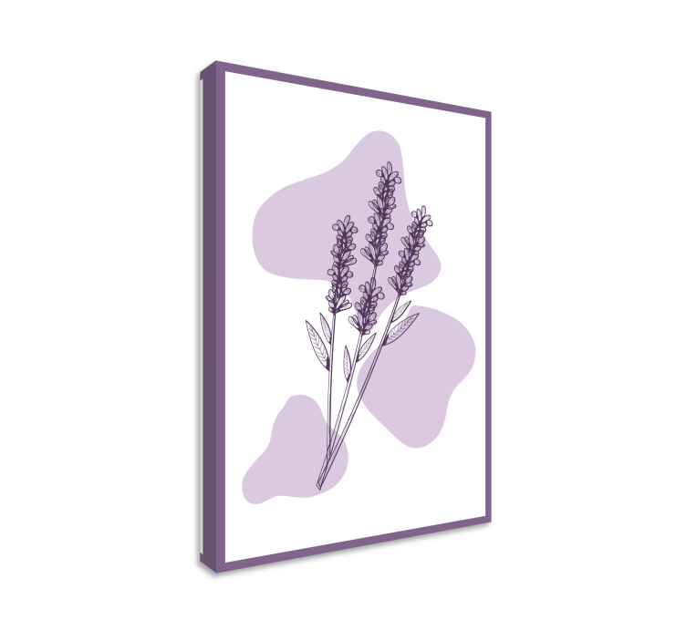 drawing lavender plant flower canvas - TenStickers