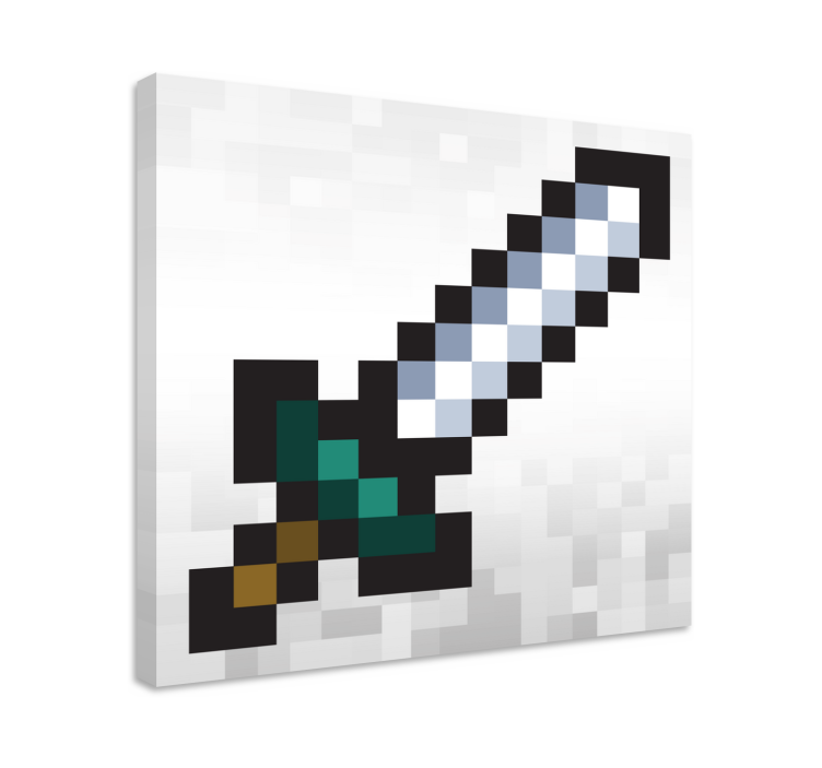 pixel sword video game canvas art - TenStickers