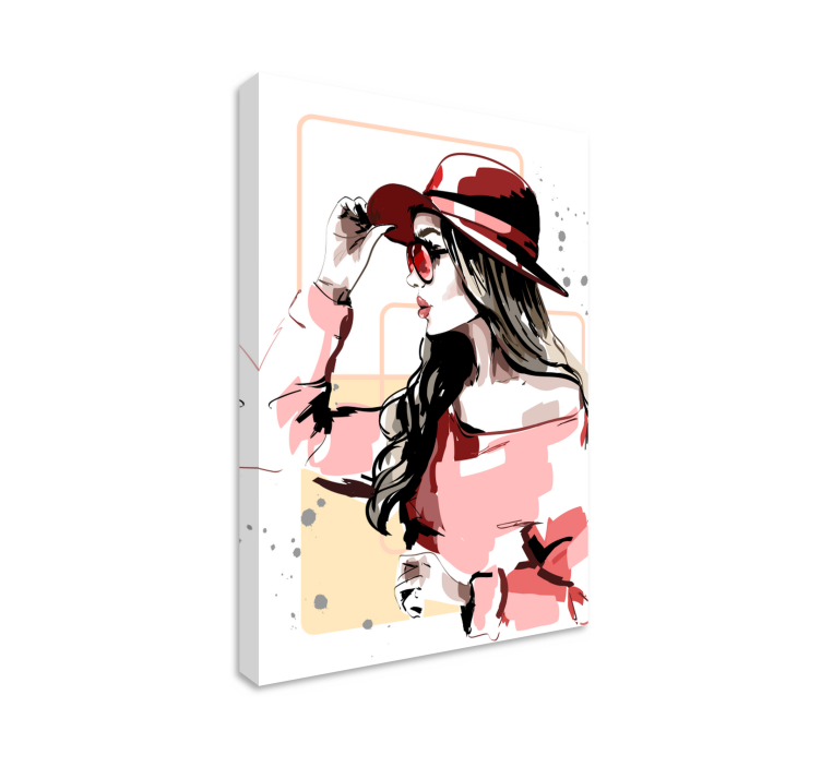 modern woman model illustration modern canvas art - TenStickers