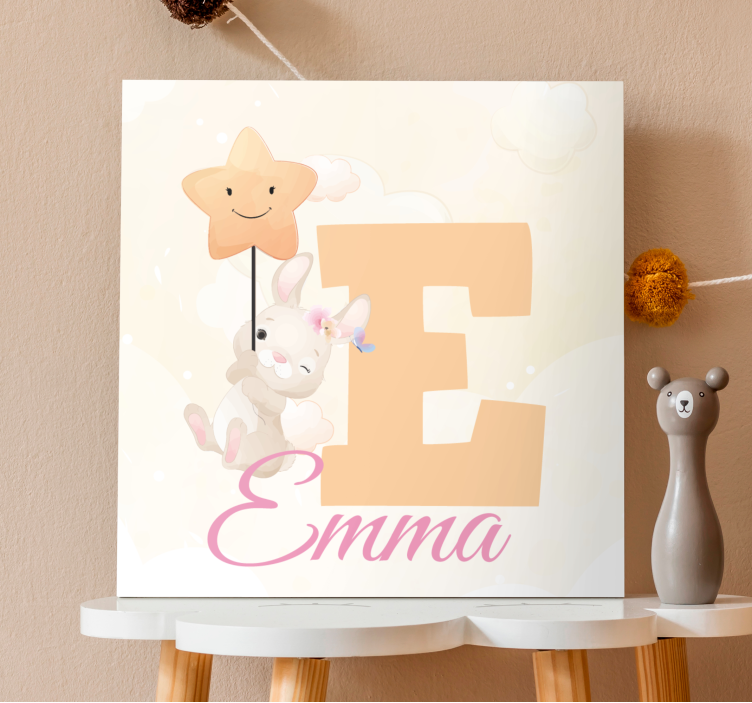 3d pictures wall art happy bunny holding star - TenStickers