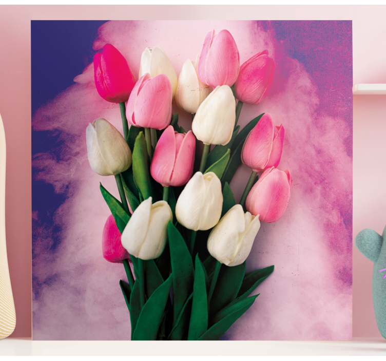 Colourful tulips flower canvas - TenStickers