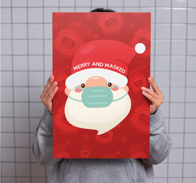 Abc canvas wall art merry santa with mask - TenStickers