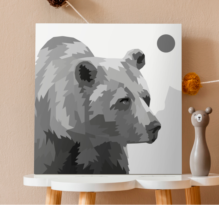 Animal canvas wall art majestic bear portrait - TenStickers