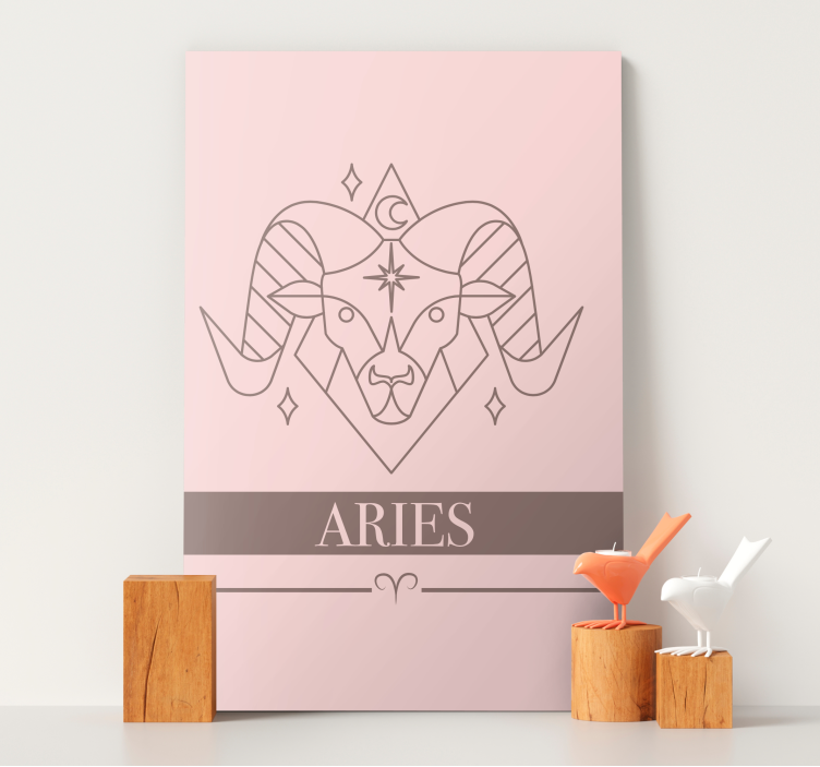 Aries pink card zodiac sign bedroom wall prints - TenStickers