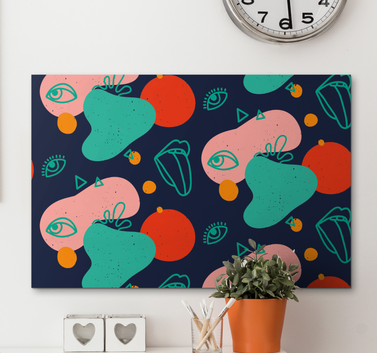 Memphis Lips and Eyes canvas art prints - TenStickers
