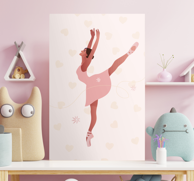 Ballerina with flowers wall canvas - TenStickers