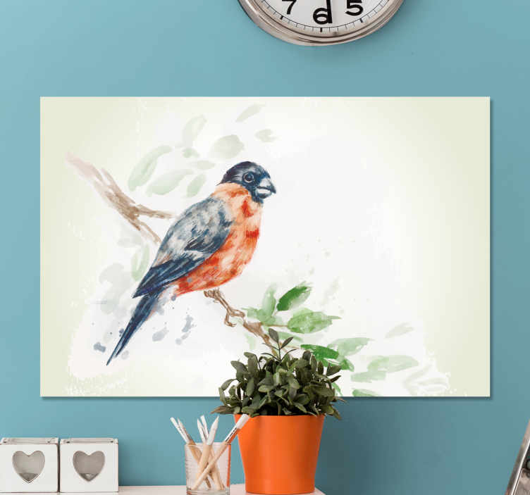 Bird canvas wall art bird on branch - TenStickers