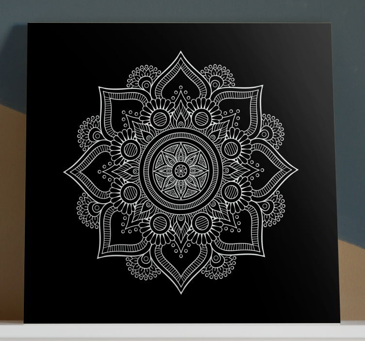 Black and white mandala canvas wall art - TenStickers