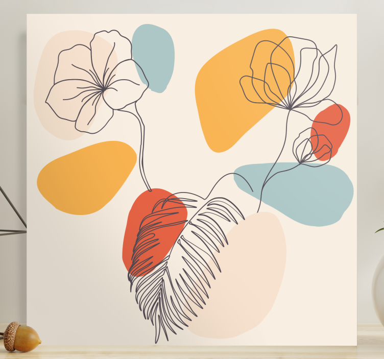 Botanic wall art colourful canvas - TenStickers