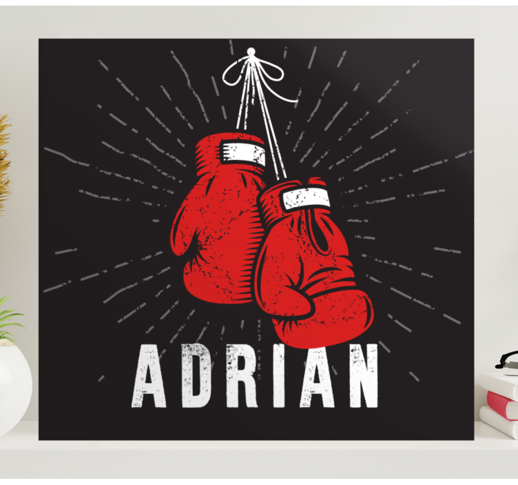 Boxer gloves with names personalised canvas - TenStickers