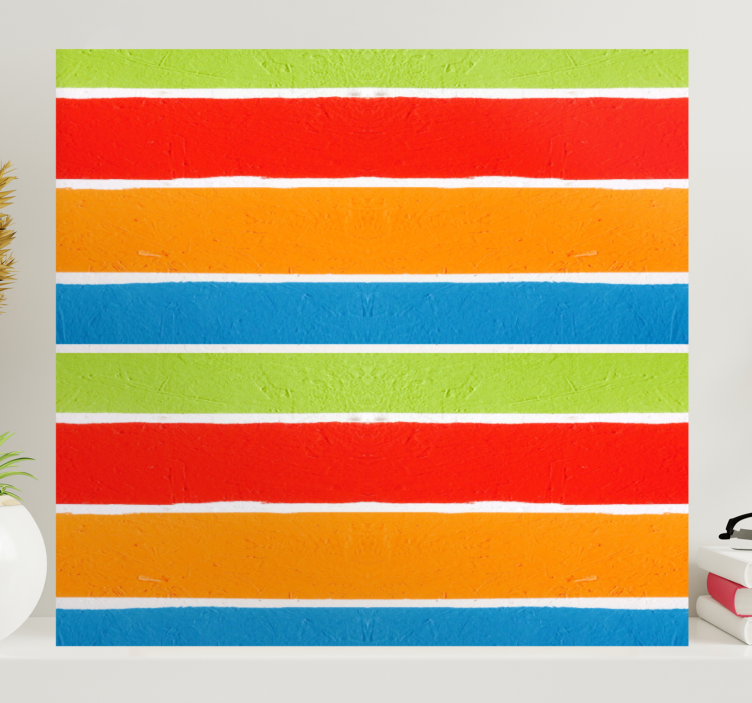 Buddha wall art with colorful stripes - TenStickers