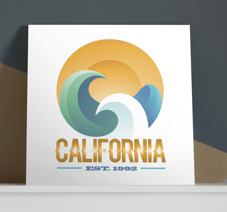 California Surfing Emblem nautical canvas art - TenStickers