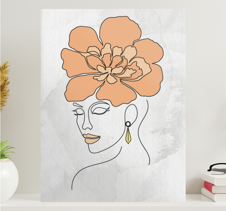 Canvas art elegant floral portrait - TenStickers
