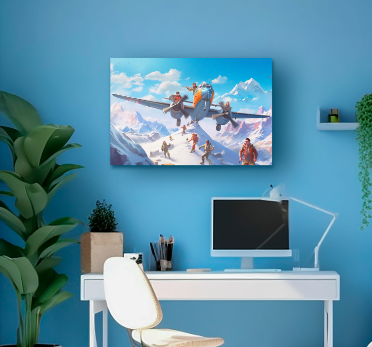 characters on an aeroplane video game canvas art - TenStickers