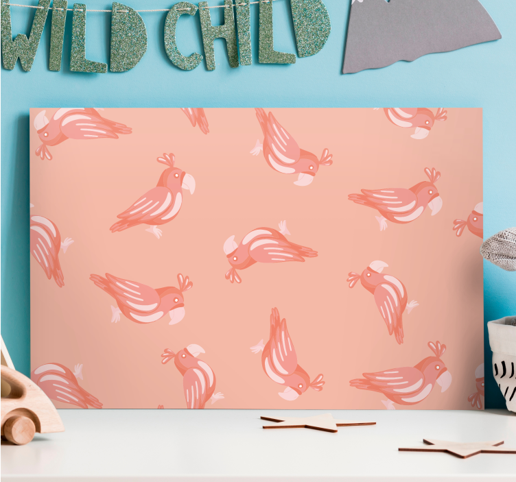 Charming bird patterns bird canvas wall art - TenStickers