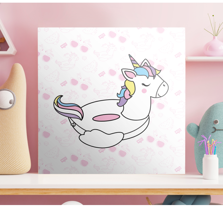 With pink sunglasses unicorn pictures framed - TenStickers