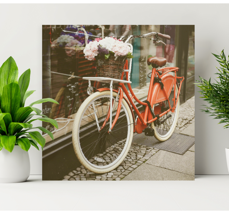 Cityscape wall art charming bicycle display - TenStickers