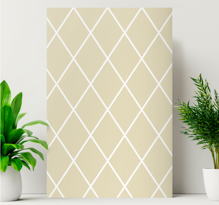 Cream diamond minimalist pattern canvas print - TenStickers