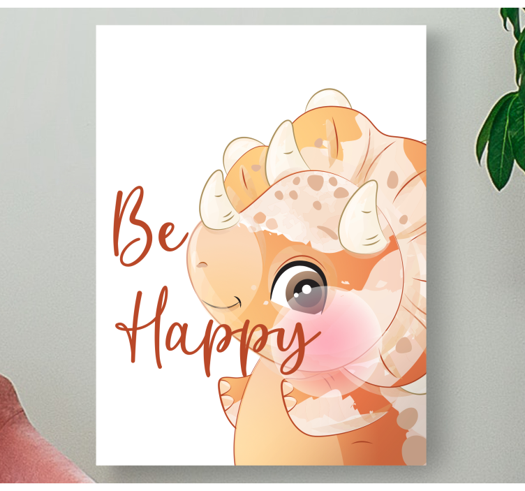 Dinosaur be happy nordic art prints - TenStickers