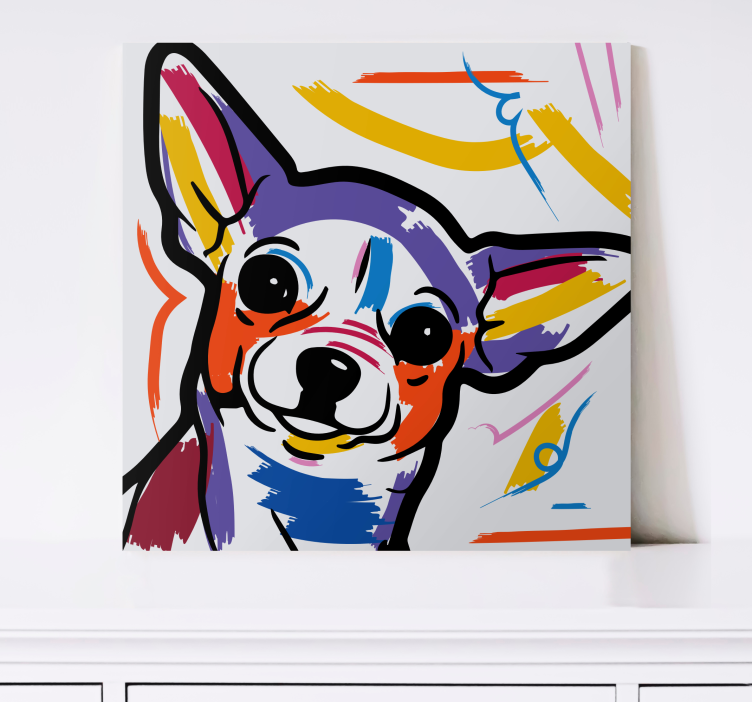 Dog wall art colorful canine artwork - TenStickers