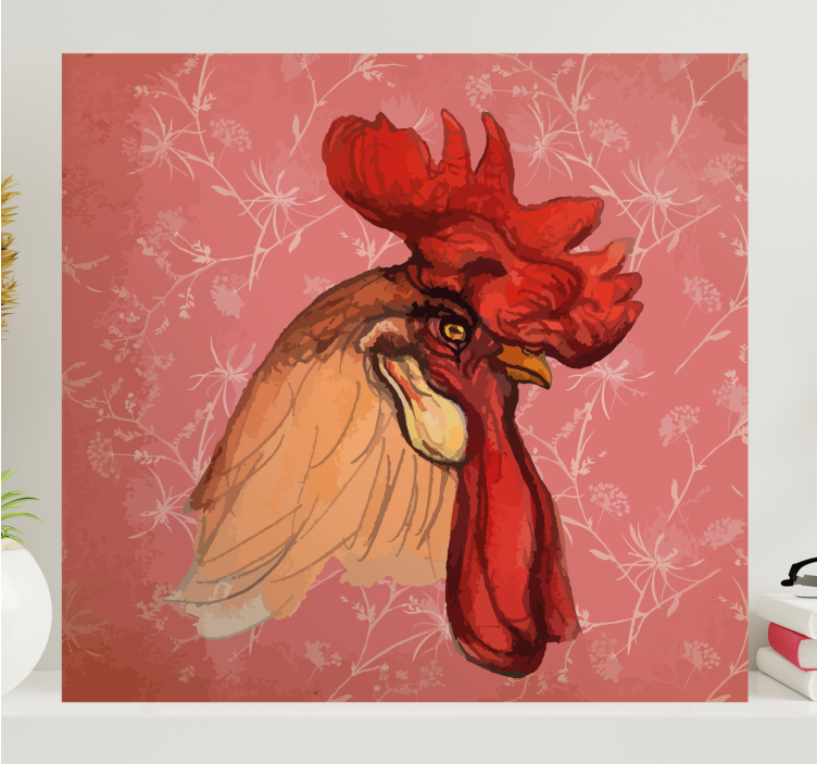 Dog wall art rooster illustration - TenStickers