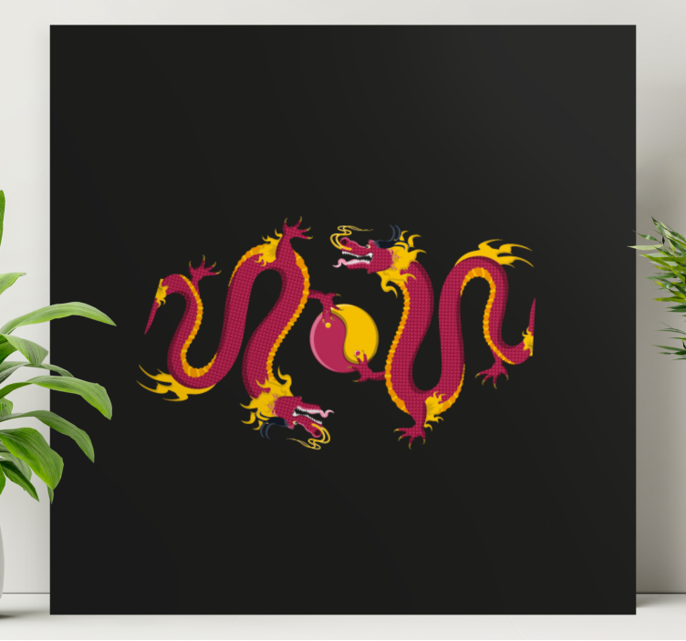Fiery Dragon Dance dragonfly canvas - TenStickers
