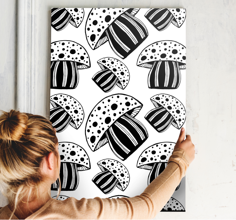 Fish canvas with mushroom design - TenStickers