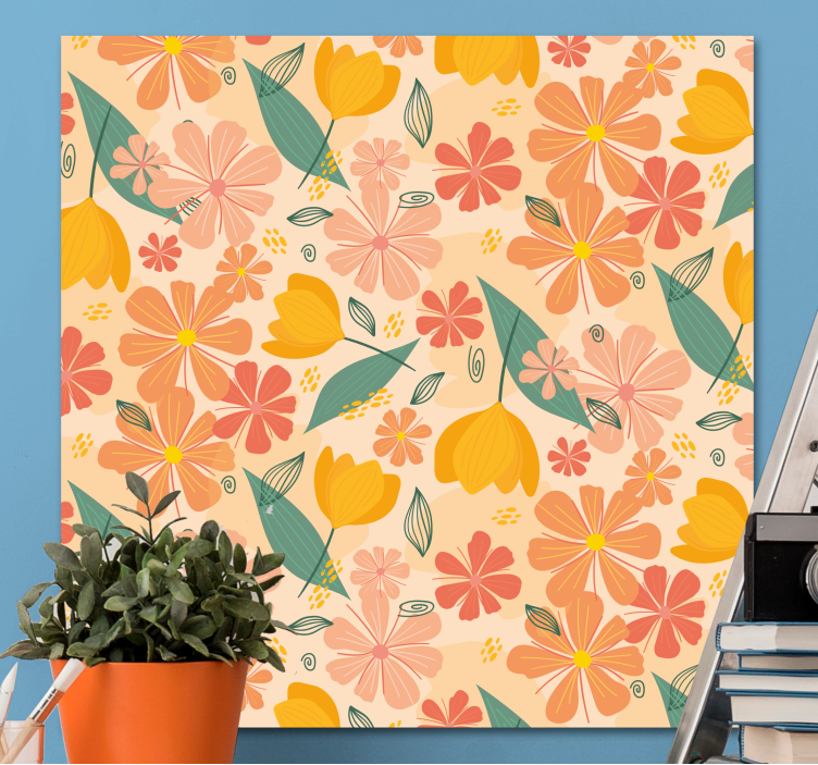 Flowers canvas botanical inspired design - TenStickers