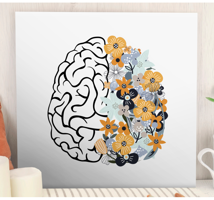 Flowers canvas brain with floral designs - TenStickers