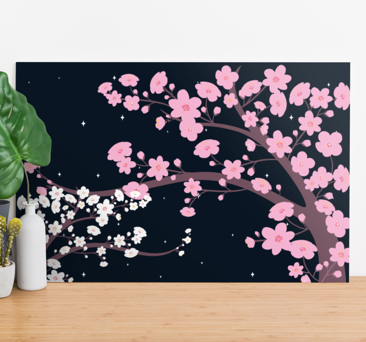 Flowers canvas cherry blossom branches artwork - TenStickers