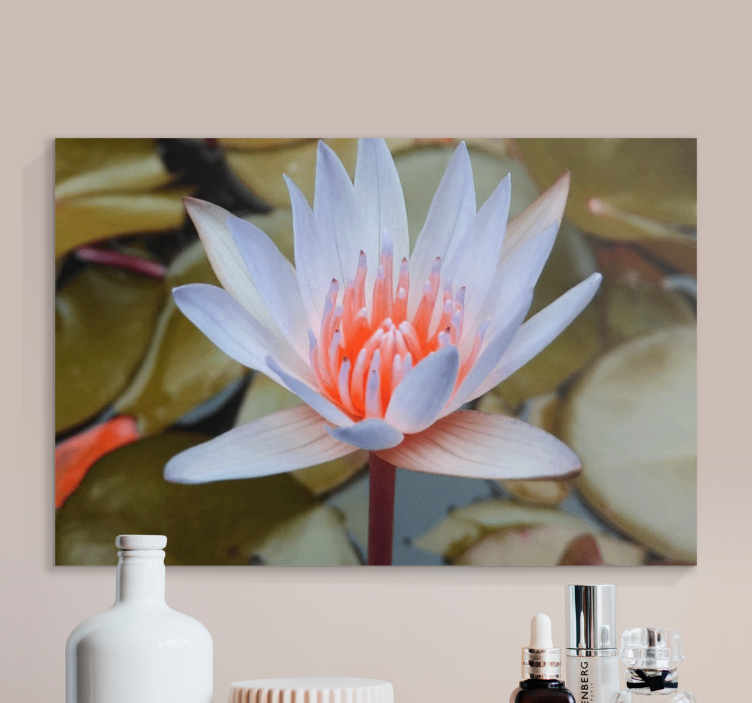 Flowers canvas delicate water lily art print - TenStickers
