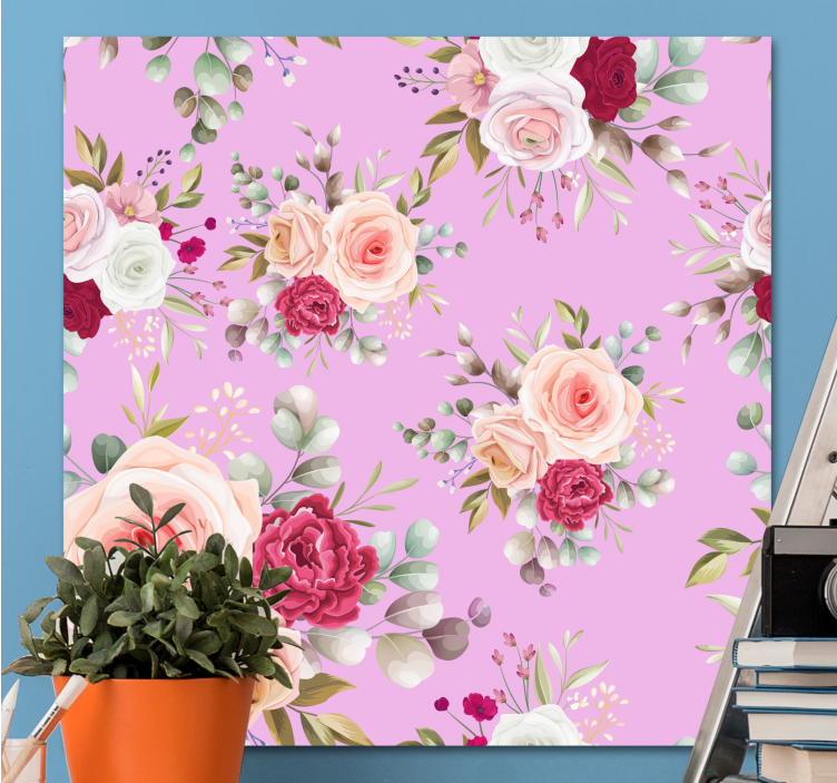 Flowers canvas floral design - TenStickers