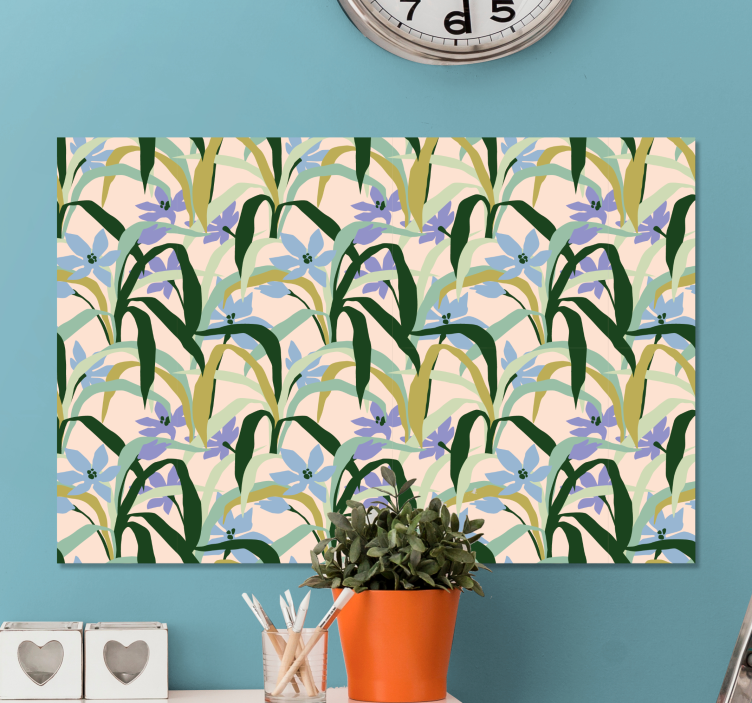 Flowers canvas floral greenery design - TenStickers