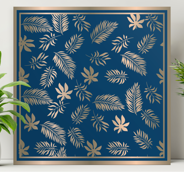 Flowers canvas foliage pattern art print - TenStickers