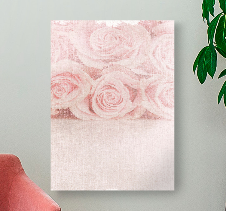 Flowers canvas gentle blush roses - TenStickers