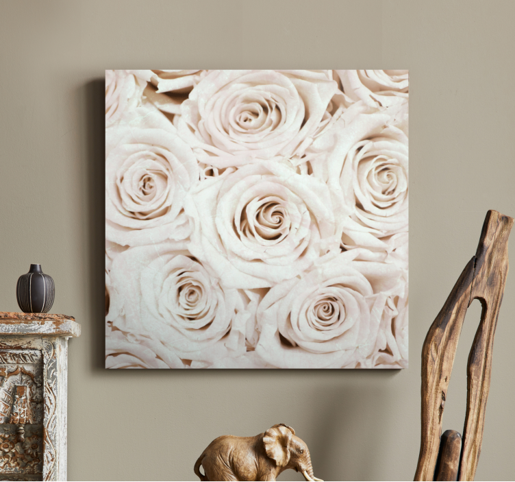 Flowers canvas gentle rose blossom art print - TenStickers