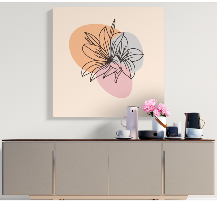 Flowers canvas in a stylized floral composition - TenStickers