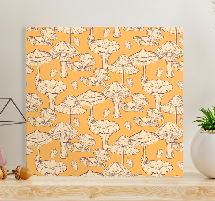 Flowers canvas mushroom design - TenStickers