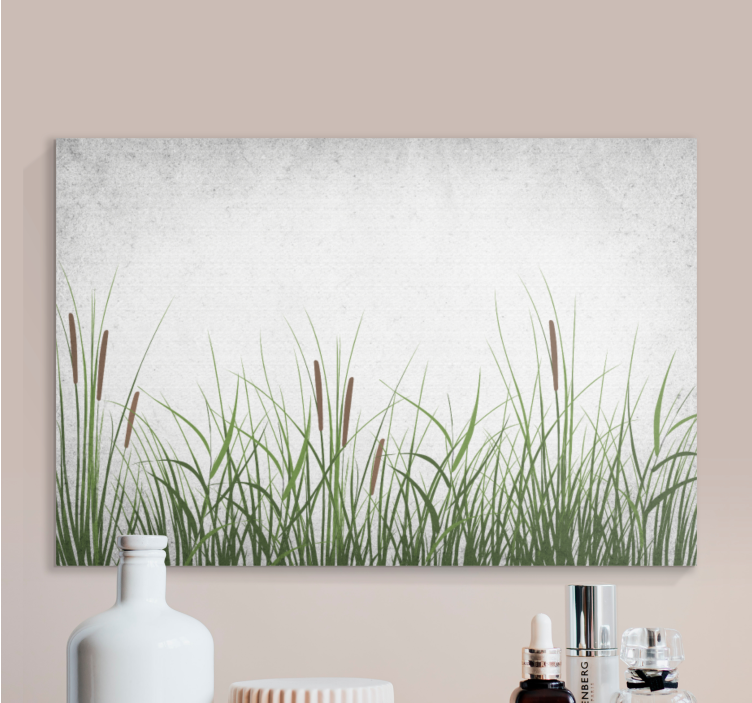 Flowers canvas natural grass finish - TenStickers