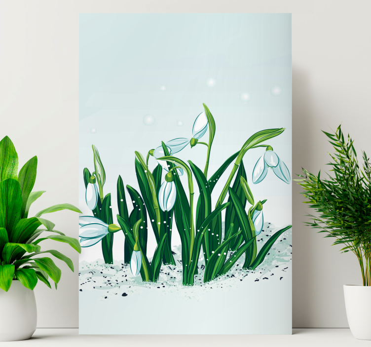 Flowers canvas snowdrop blossoms - TenStickers