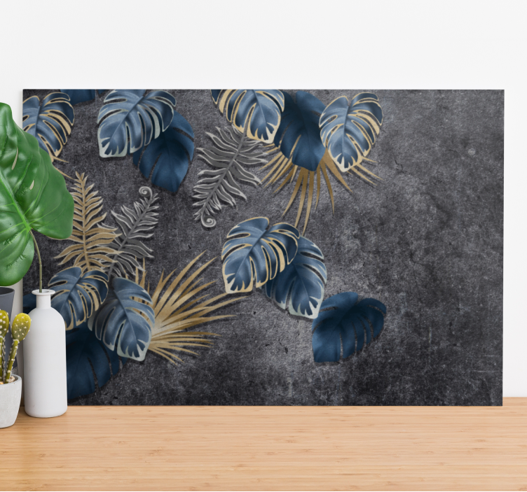 Flowers canvas tropical leaves design - TenStickers