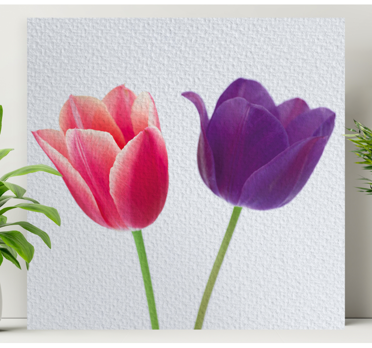 Flowers canvas tulip bouquet - TenStickers