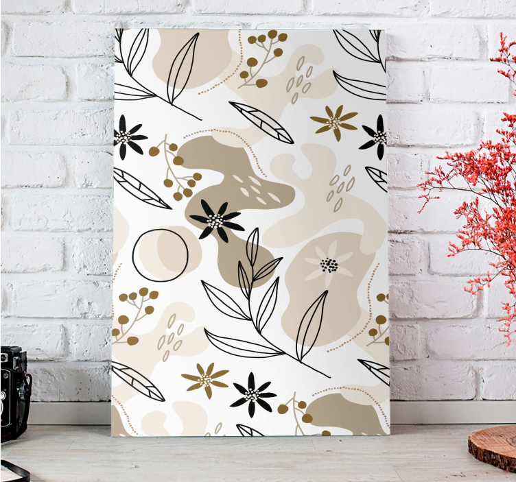Flowers canvas with stylized floral design - TenStickers