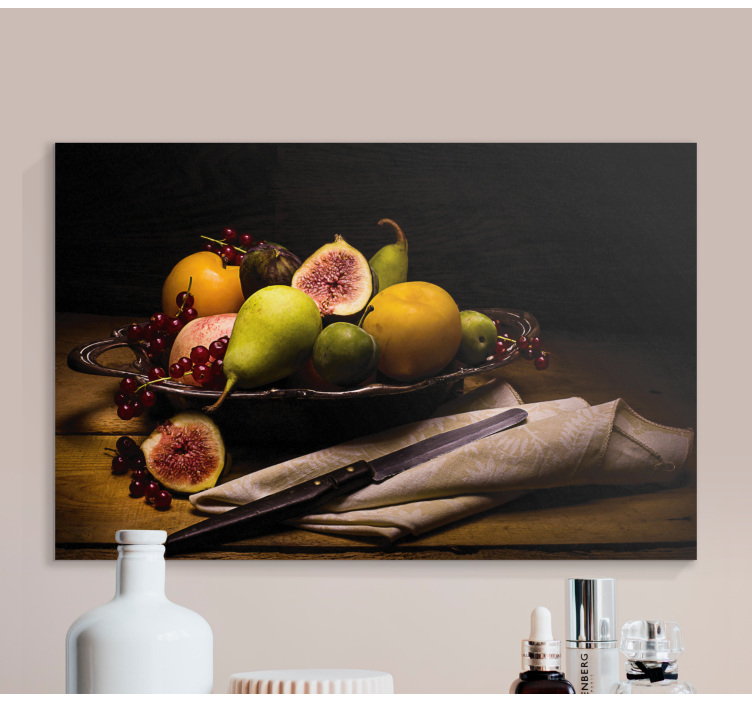 Fruit canvas wall art fruit bowl arrangement - TenStickers