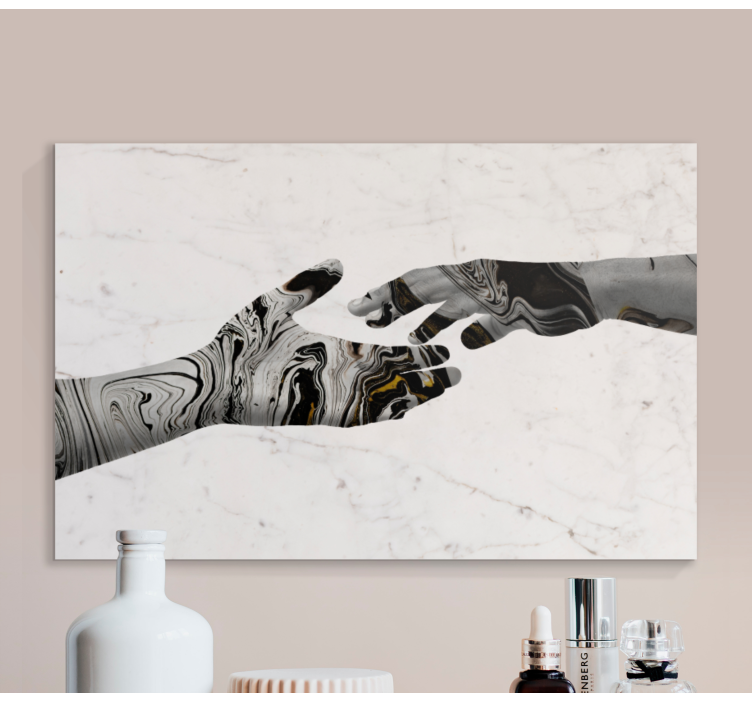 Fruit canvas wall art intertwined hands - TenStickers