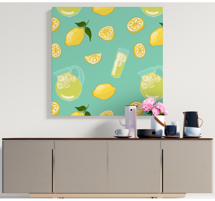 Fruit canvas wall art refreshing lemonade artwork - TenStickers